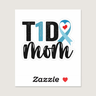 T1D Mom Diabetes Awareness Ribbon Family Gift Sticker