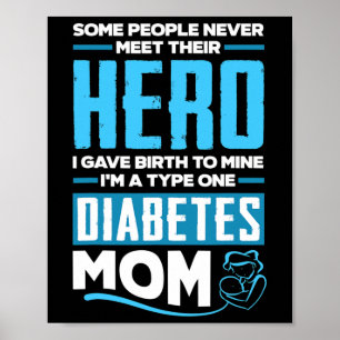 T1d Mom Diabetic Type 1 Diabetes Awareness Poster