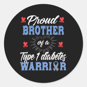 T1d Proud Brother Diabetes Awareness Type 1 Insuli Classic Round Sticker