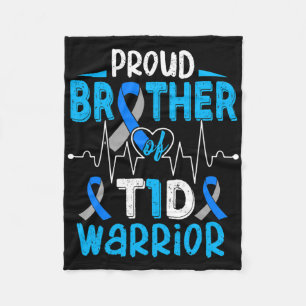 T1d Proud Brother Diabetes Awareness Type 1 Insuli Fleece Blanket
