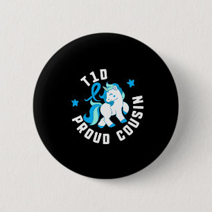 T1d Proud Cousin Diabetes T1 Awareness Cute Unicor Button