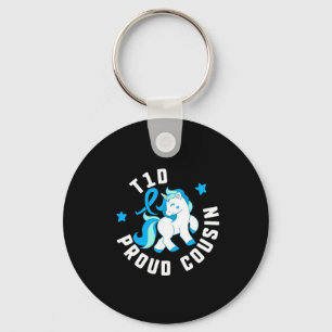 T1d Proud Cousin Diabetes T1 Awareness Cute Unicor Keychain
