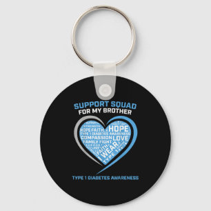 T1d Shirt Type 1 Diabetes Shirt Brother Support Sq Keychain