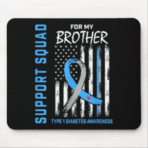 T1d Shirt Type 1 Diabetes Shirt Brother Support Sq Mouse Pad
