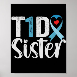 T1D Sister Diabetes Awareness Family Gift Poster