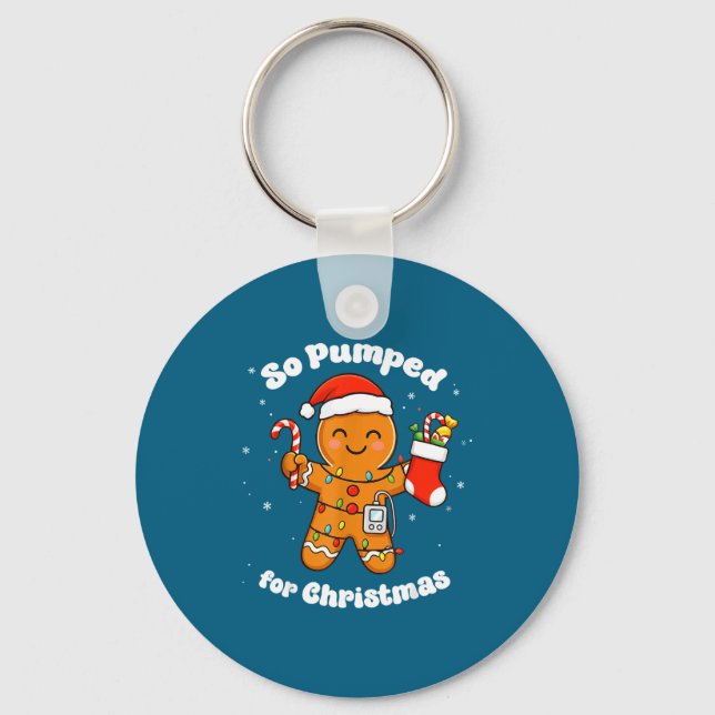 T1D So Gingerbread Diabetic Pumped Keychain (Front)