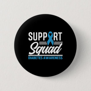 T1D T2D Warrior Support Squad Diabetes Awareness Button