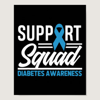 T1D T2D Warrior Support Squad Diabetes Awareness  Poster