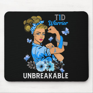 T1D Type 1 Diabetes Warrior Awareness Unbreakable  Mouse Pad