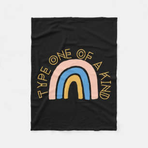 T1d Type One Of A Kind Diabetes Rainbow Awareness  Fleece Blanket