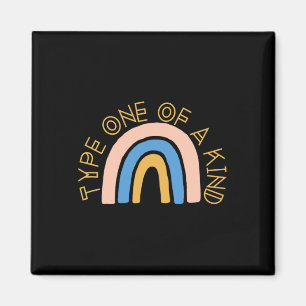 T1D Type One of a Kind Diabetes Rainbow Awareness Magnet