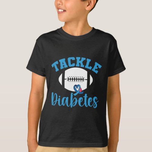 T1D Warrior Diabetes Awareness Tackle Diabetes 2 T_Shirt
