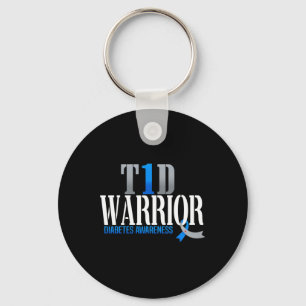 T1D Warrior Diabetes Awareness Type 1 Diabetic War Keychain