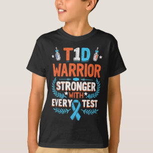 T1d Warrior Insulin Diabetic Type 1 Diabetes Aware T-Shirt