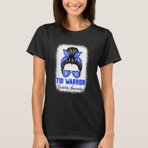 T1D Warrior Messy Bun Type 1 Diabetes Awareness Di T-Shirt