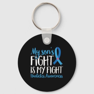 T1D Warrior My Sons Fight Is My Fight Diabetes Awa Keychain