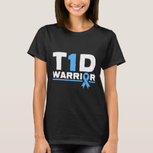 T1d Warrior Type 1 Diabetes Awareness Diabetic Blu T-Shirt