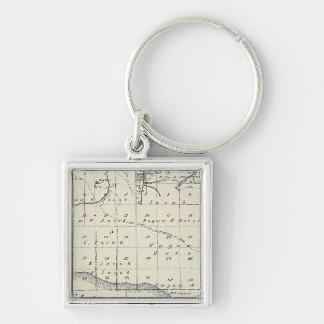 T2021S R2021E Tulare County Section Map Keychain (Front)
