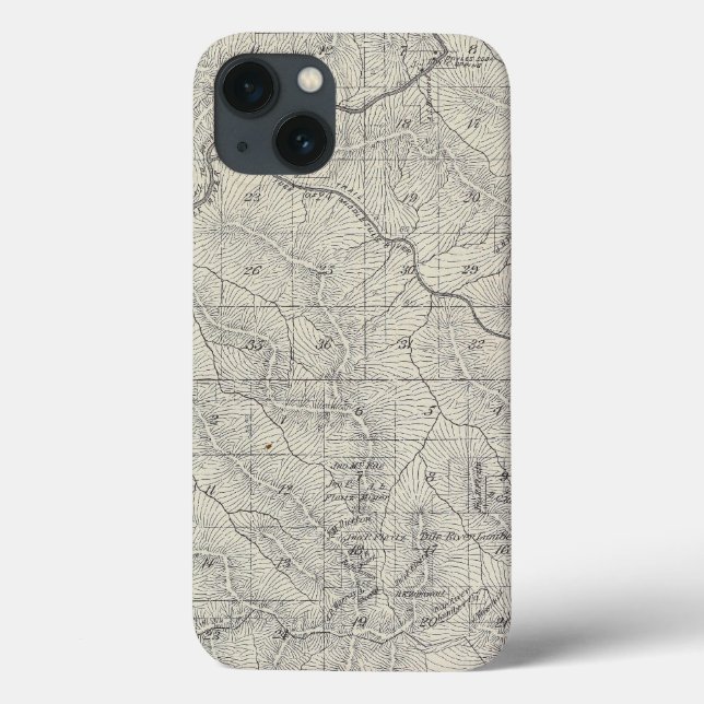 T2021S R3031E Tulare County Section Map Case-Mate iPhone Case (Back)