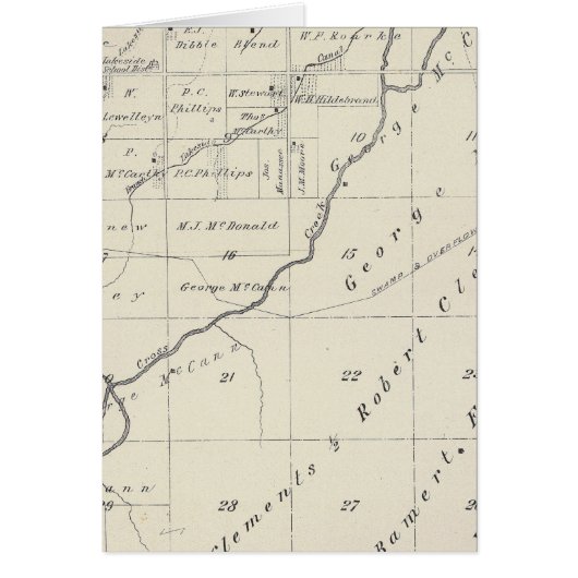 T20S R22E Tulare County Section Map Cards (Front)