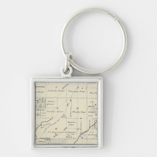 T20S R23E Tulare County Section Map Keychain (Front)