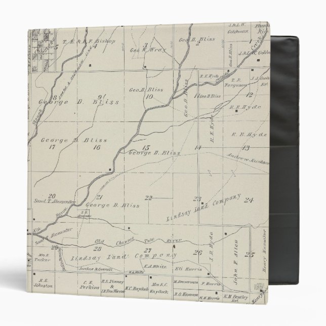 T20S R25E Tulare County Section Map 3 Ring Binder (Front/Inside)