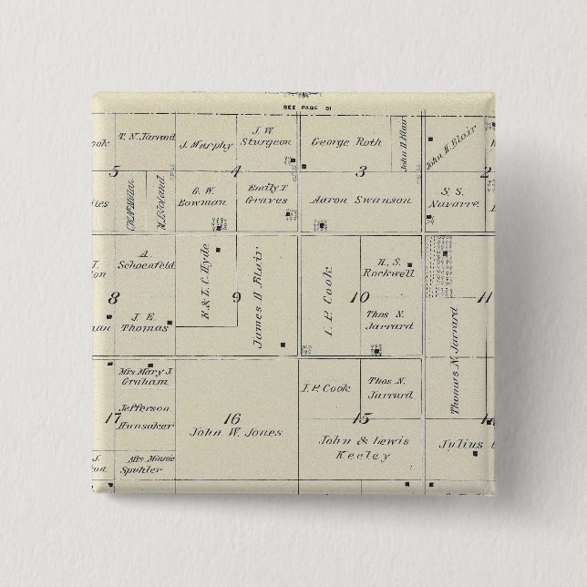 T20S R26E Tulare County Section Map Button (Front)