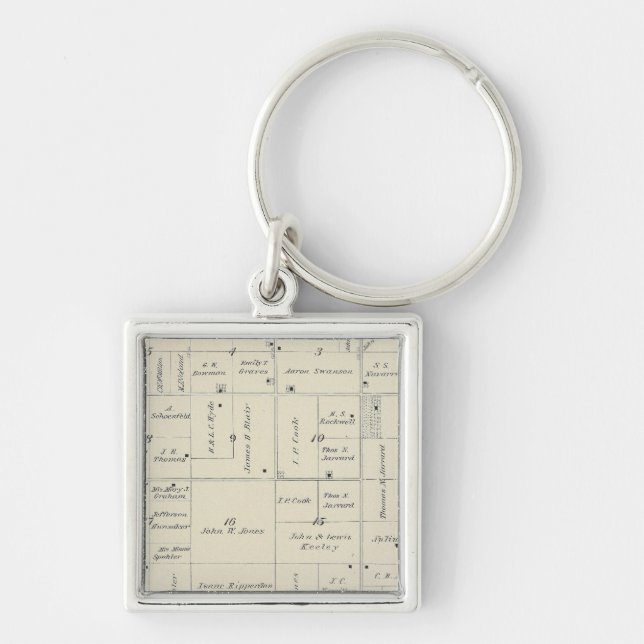 T20S R26E Tulare County Section Map Keychain (Front)