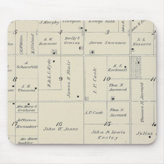 T20S R26E Tulare County Section Map Mouse Pad (Front)