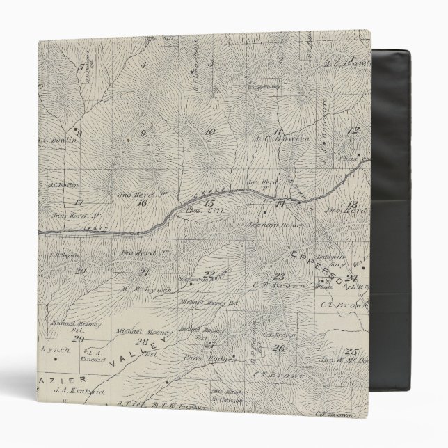 T20S R28E Tulare County Section Map 3 Ring Binder (Front/Inside)