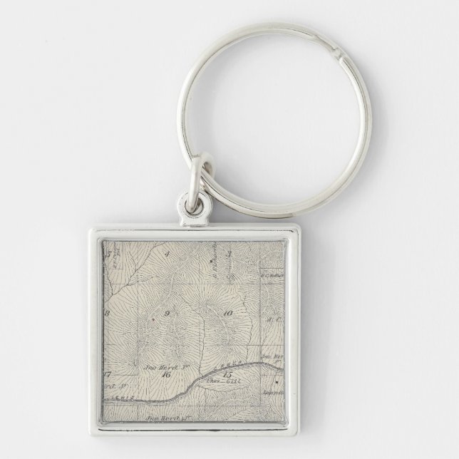 T20S R28E Tulare County Section Map Keychain (Front)