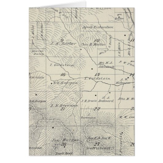 T20S R29E Tulare County Section Map Cards (Front)