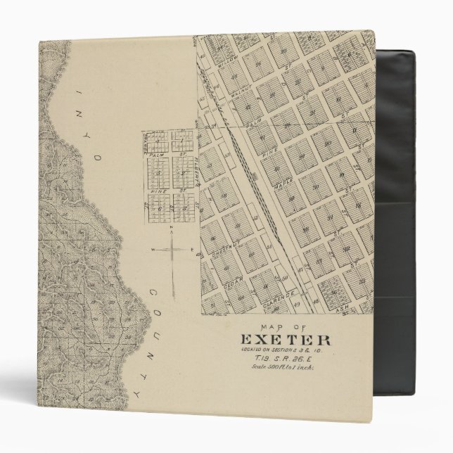 T2124S R3637E Tulare County Section Map 3 Ring Binder (Front/Inside)