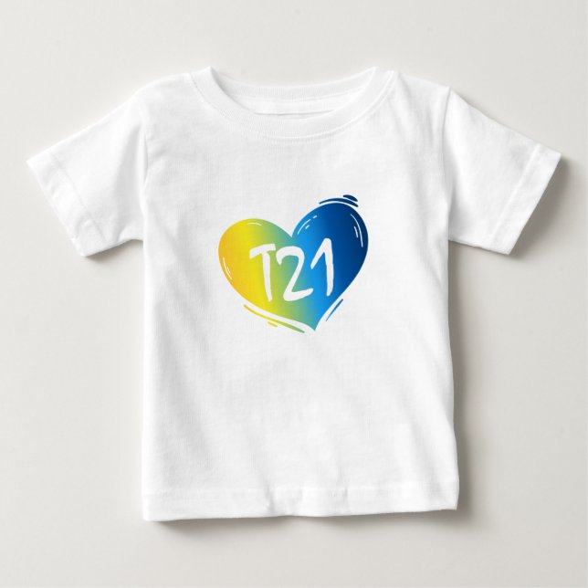 T21 Down Syndrome Awareness Baby T-Shirt (Front)