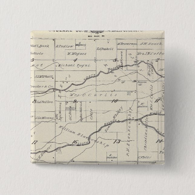 T21S R25E Tulare County Section Map Pinback Button (Front)
