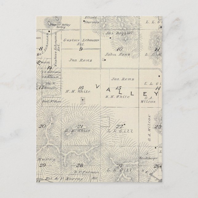 T21S R28E Tulare County Section Map Postcard (Front)