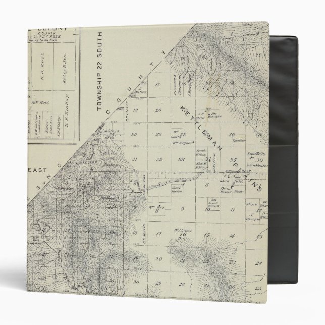 T2223S R1617E Tulare County Section Map 3 Ring Binder (Front/Inside)