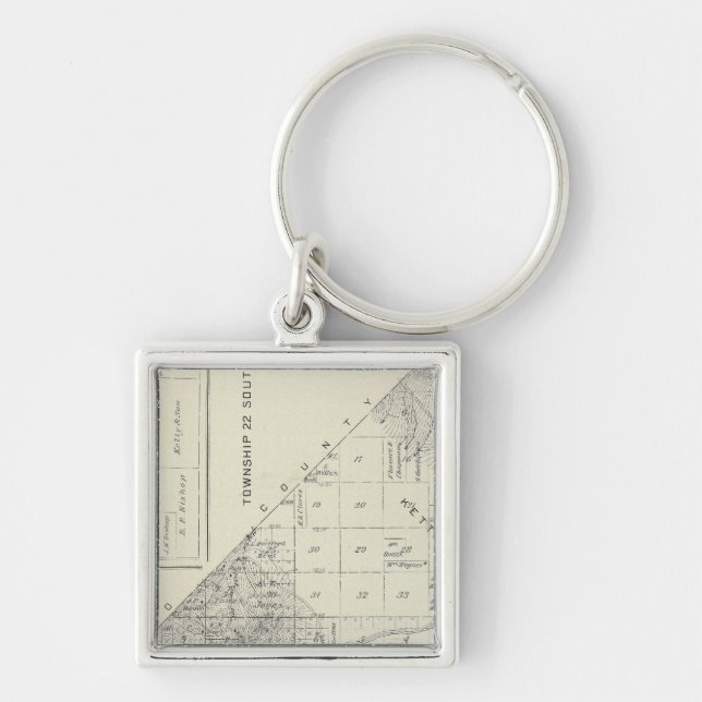 T2223S R1617E Tulare County Section Map Keychain (Front)
