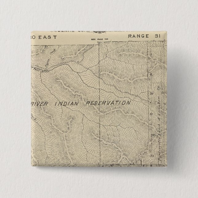 T2223S R3031E Tulare County Section Map Pinback Button (Front)