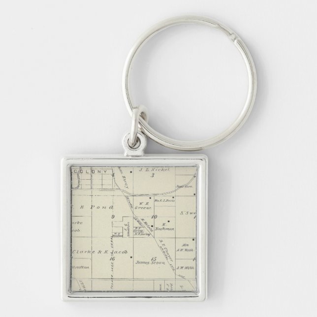 T22S R23E Tulare County Section Map Keychain (Front)