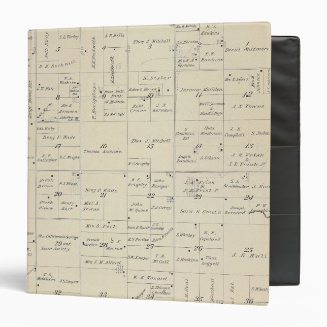 T22S R24E Tulare County Section Map Binder (Front/Inside)