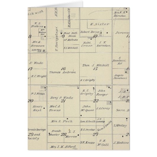 T22S R24E Tulare County Section Map Cards (Front)