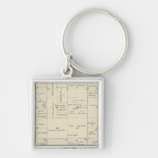 T22S R24E Tulare County Section Map Keychain (Front)