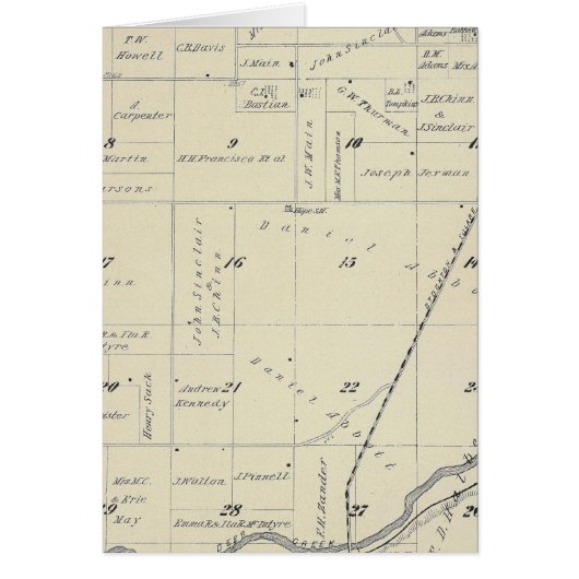 T22S R27E Tulare County Section Map Cards (Front)
