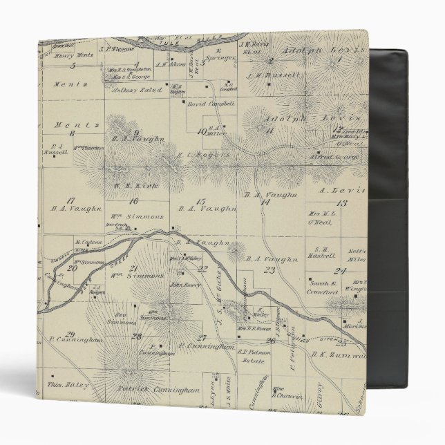 T22S R28E Tulare County Section Map 3 Ring Binder (Front/Inside)