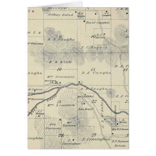 T22S R28E Tulare County Section Map Cards (Front)