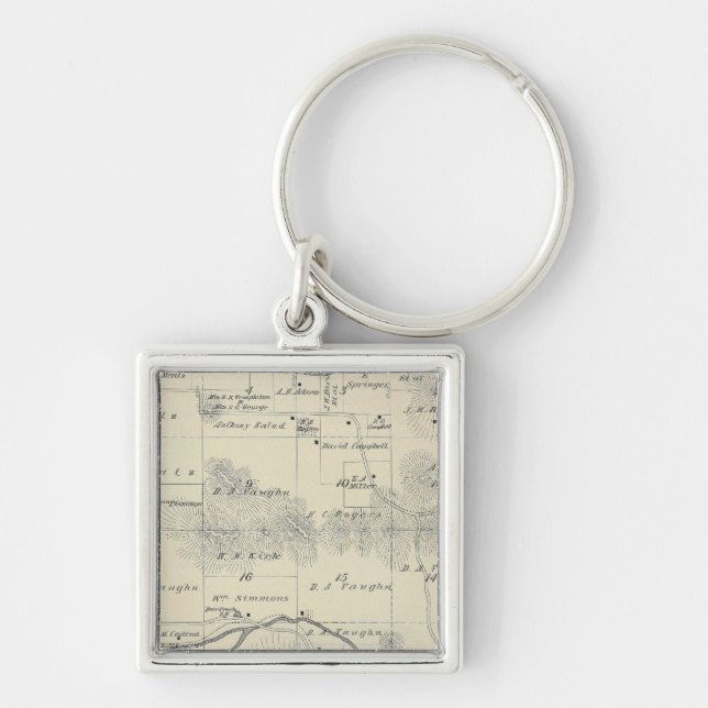 T22S R28E Tulare County Section Map Keychain (Front)