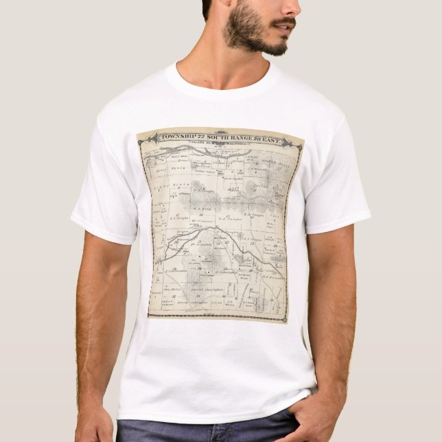 T22S R28E Tulare County Section Map T-Shirt (Front)