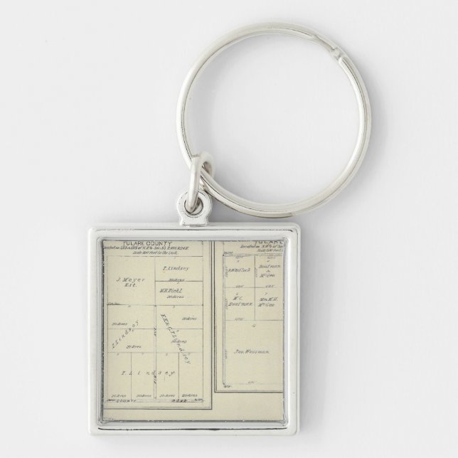 T23S R2021E Tulare County Section Map Keychain (Front)