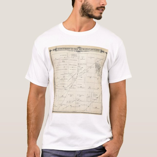 T23S R23E Tulare County Section Map T-Shirt (Front)